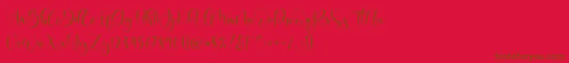 Boshela-fontti – ruskeat fontit punaisella taustalla