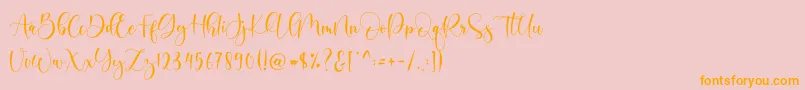 Boshela-fontti – oranssit fontit vaaleanpunaisella taustalla