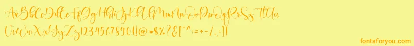 Boshela-Schriftart – Orangefarbene Schriften auf gelbem Hintergrund
