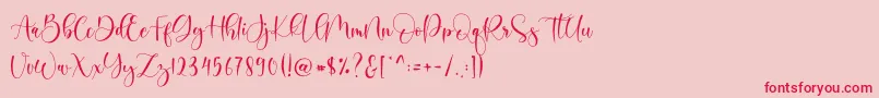 Boshela-fontti – punaiset fontit vaaleanpunaisella taustalla