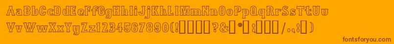 Bosox Outline Heavy Font – Brown Fonts on Orange Background