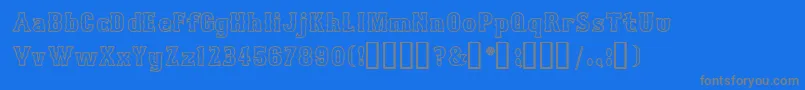 フォントBosox Outline Heavy – 青い背景に灰色の文字