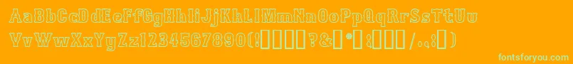 Bosox Outline Heavy Font – Green Fonts on Orange Background