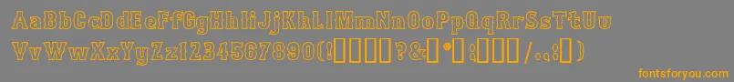 フォントBosox Outline Heavy – オレンジの文字は灰色の背景にあります。