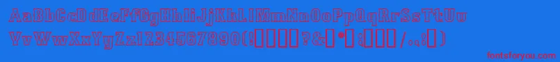 フォントBosox Outline Heavy – 赤い文字の青い背景