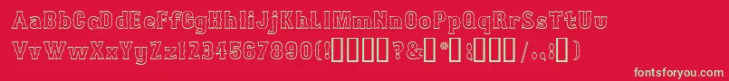 フォントBosox Outline – 赤い背景に緑の文字