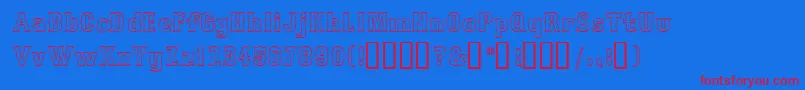 Bosox Outline Font – Red Fonts on Blue Background