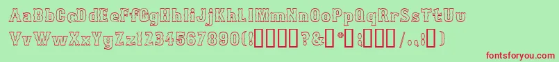 Bosox Outline Font – Red Fonts on Green Background