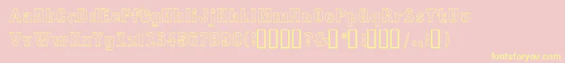 Bosox Outline Font – Yellow Fonts on Pink Background