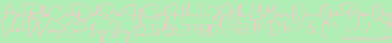 Bosrake Font – Pink Fonts on Green Background