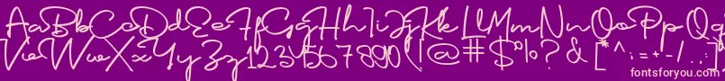 Bosrake Font – Pink Fonts on Purple Background
