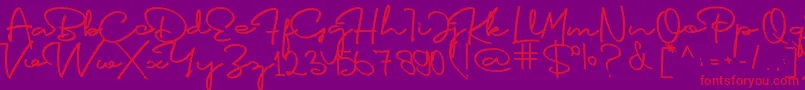 Bosrake Font – Red Fonts on Purple Background