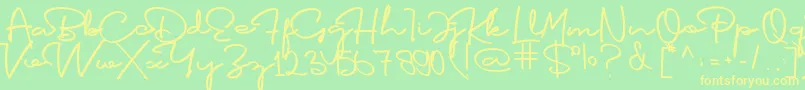 Bosrake Font – Yellow Fonts on Green Background