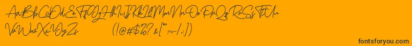 Boss Signature Demo Font – Black Fonts on Orange Background