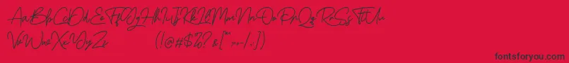 フォントBoss Signature Demo – 赤い背景に黒い文字