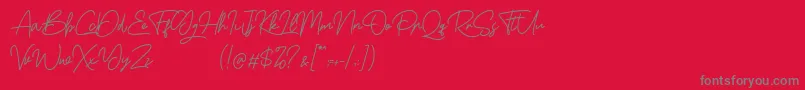 Boss Signature Demo Font – Gray Fonts on Red Background
