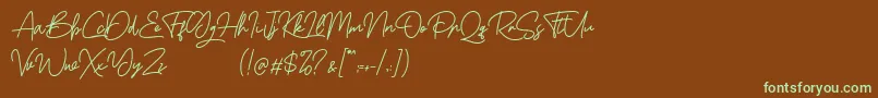 Boss Signature Demo Font – Green Fonts on Brown Background