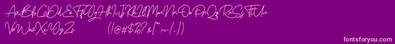 Boss Signature Demo Font – Pink Fonts on Purple Background