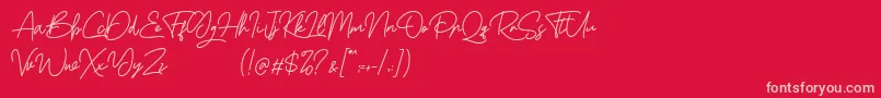 フォントBoss Signature Demo – 赤い背景にピンクのフォント