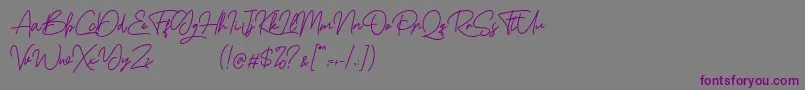 Boss Signature Demo Font – Purple Fonts on Gray Background
