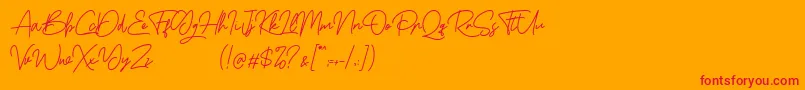 Boss Signature Demo Font – Red Fonts on Orange Background