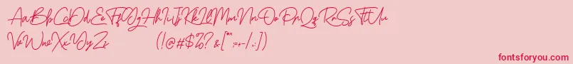 Boss Signature Demo Font – Red Fonts on Pink Background