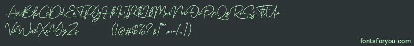 Czcionka Boss Signature Demo – zielone czcionki na czarnym tle