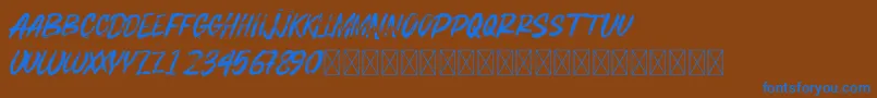 BOSTHONBRUSH Font – Blue Fonts on Brown Background