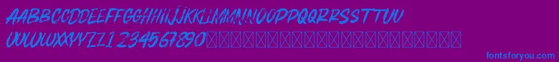 BOSTHONBRUSH Font – Blue Fonts on Purple Background