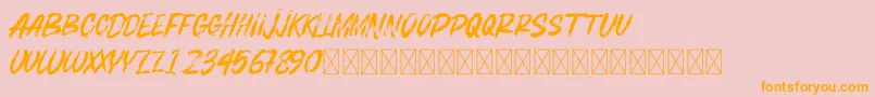 BOSTHONBRUSH-Schriftart – Orangefarbene Schriften auf rosa Hintergrund