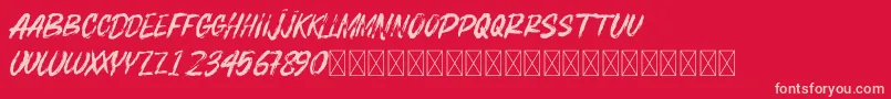 BOSTHONBRUSH Font – Pink Fonts on Red Background