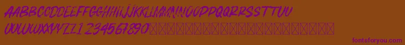 BOSTHONBRUSH Font – Purple Fonts on Brown Background