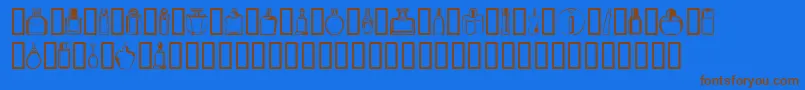 フォントBOTEN  4 – 茶色の文字が青い背景にあります。