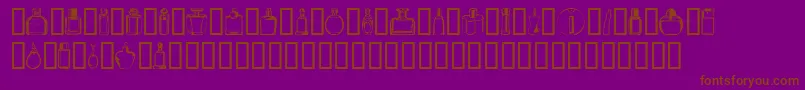 BOTEN  4-Schriftart – Braune Schriften auf violettem Hintergrund
