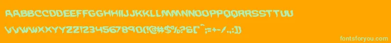 Wickermanwarp Font – Green Fonts on Orange Background