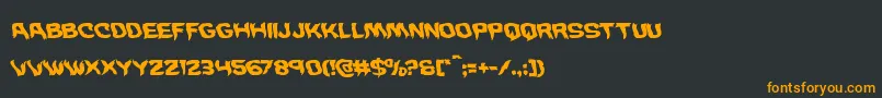 Wickermanwarp Font – Orange Fonts on Black Background