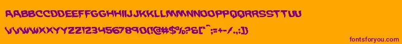 Wickermanwarp Font – Purple Fonts on Orange Background