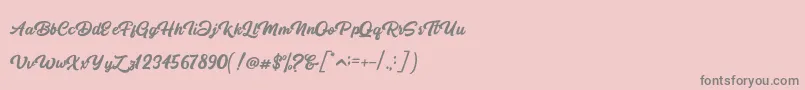 フォントBotram – ピンクの背景に灰色の文字