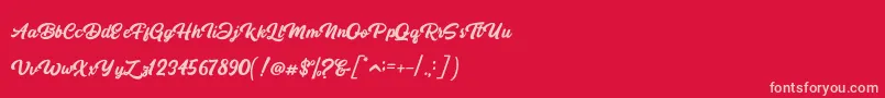 Botram-Schriftart – Rosa Schriften auf rotem Hintergrund