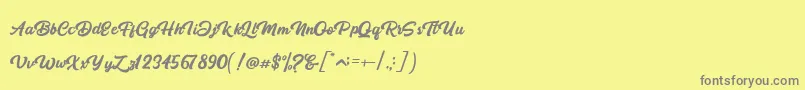 フォントBotram – 黄色の背景に灰色の文字