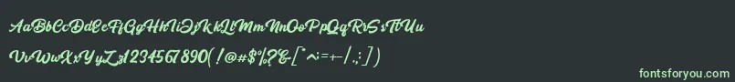 フォントBotram – 黒い背景に緑の文字
