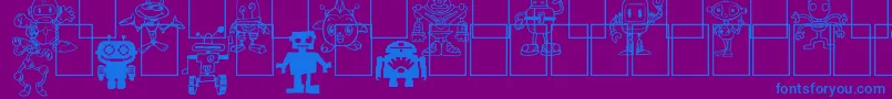 fuente Bots n Droids – Fuentes Azules Sobre Fondo Morado