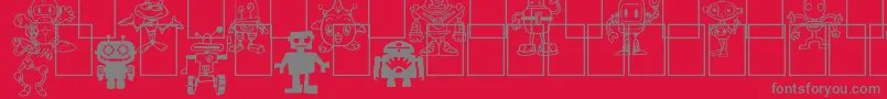 フォントBots n Droids – 赤い背景に灰色の文字