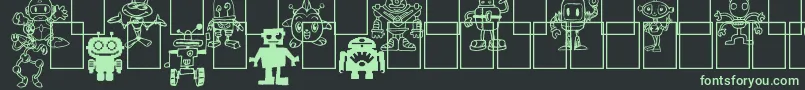 Fonte Bots n Droids – fontes verdes em um fundo preto