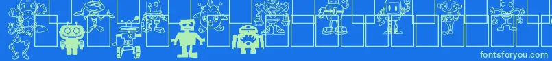 Fonte Bots n Droids – fontes verdes em um fundo azul