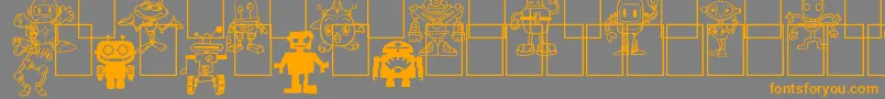 Fonte Bots n Droids – fontes laranjas em um fundo cinza