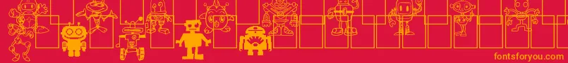 Bots n Droids Font – Orange Fonts on Red Background