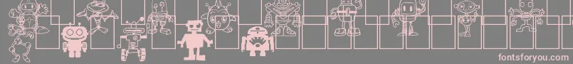 fuente Bots n Droids – Fuentes Rosadas Sobre Fondo Gris