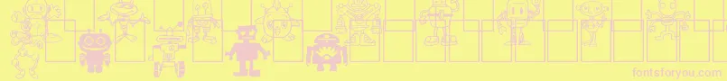 Bots n Droids Font – Pink Fonts on Yellow Background