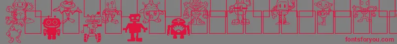 Bots n Droids Font – Red Fonts on Gray Background